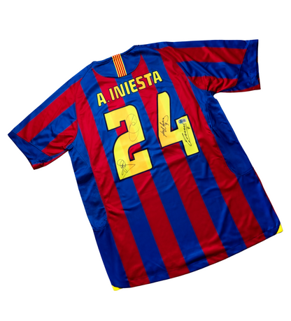 Jersey Firmado Barcelona - Andrés Iniesta, Rafa Marquez, Xavi Hernandez y Carles Puyol