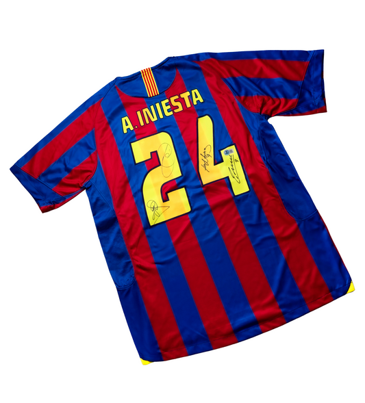 Jersey Firmado Barcelona - Andrés Iniesta, Rafa Marquez, Xavi Hernandez y Carles Puyol