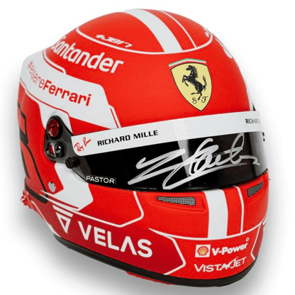 Charles Leclerc - Casco Firmado Tamaño Reducido 1:2 - Ferrari