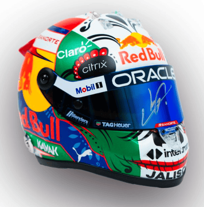 Checo Perez - Casco Firmado Tamaño Reducido 1:2 - Red Bull