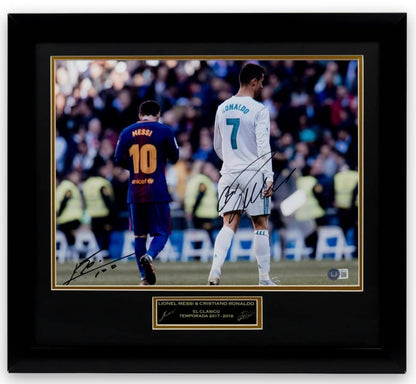 Leo Messi y Cristiano Ronaldo - Fotografía Firmada El Clásico