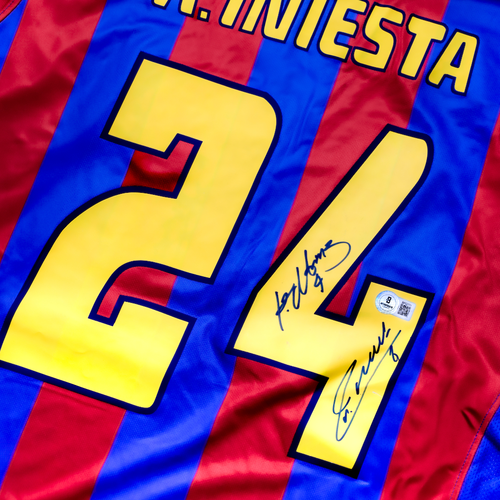 Jersey Firmado Barcelona 2004 - Andrés Iniesta y Rafa Márquez
