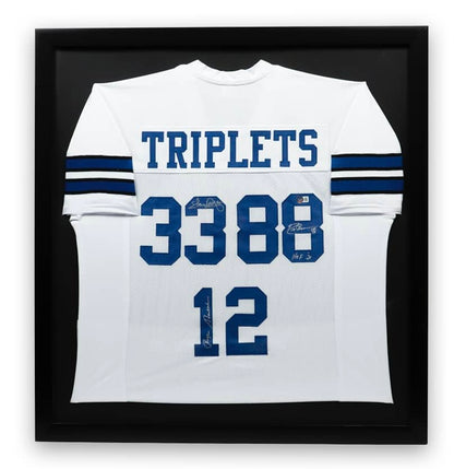 Triplets: Tony Dorsett, Roger Staubach & Drew Pearson - Jersey Firmado Dallas Cowboys